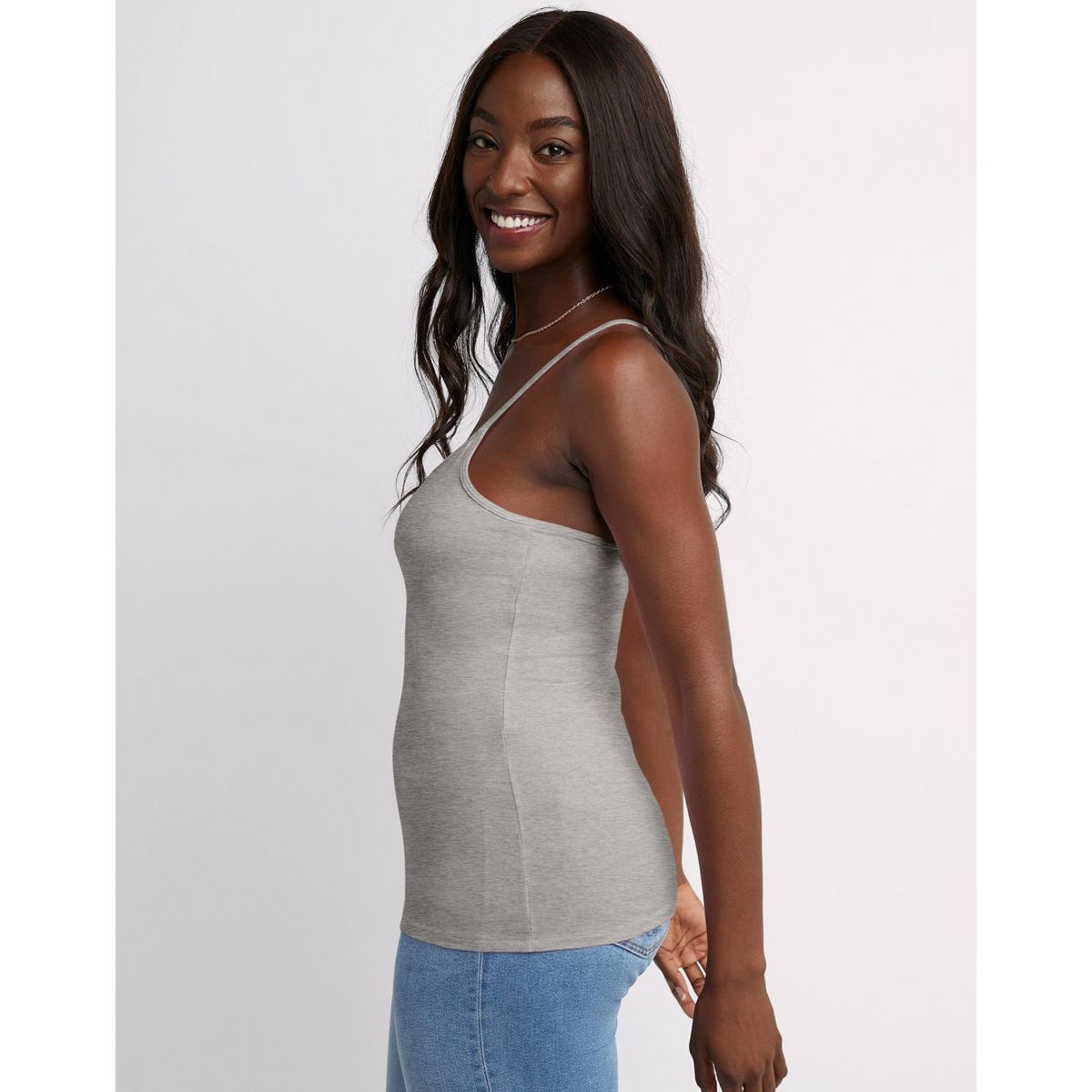 Hanes Women's Stretch Cami with Built-In Shelf Bra - thumbnail 7