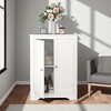 Mshliw Floor Corner Cabinet with 2 Doors and Adjustable Shelf, Freestanding Narrow Storage Cabinet Organizer for Bathroom, Kitchen, Living Room - 3 of 4