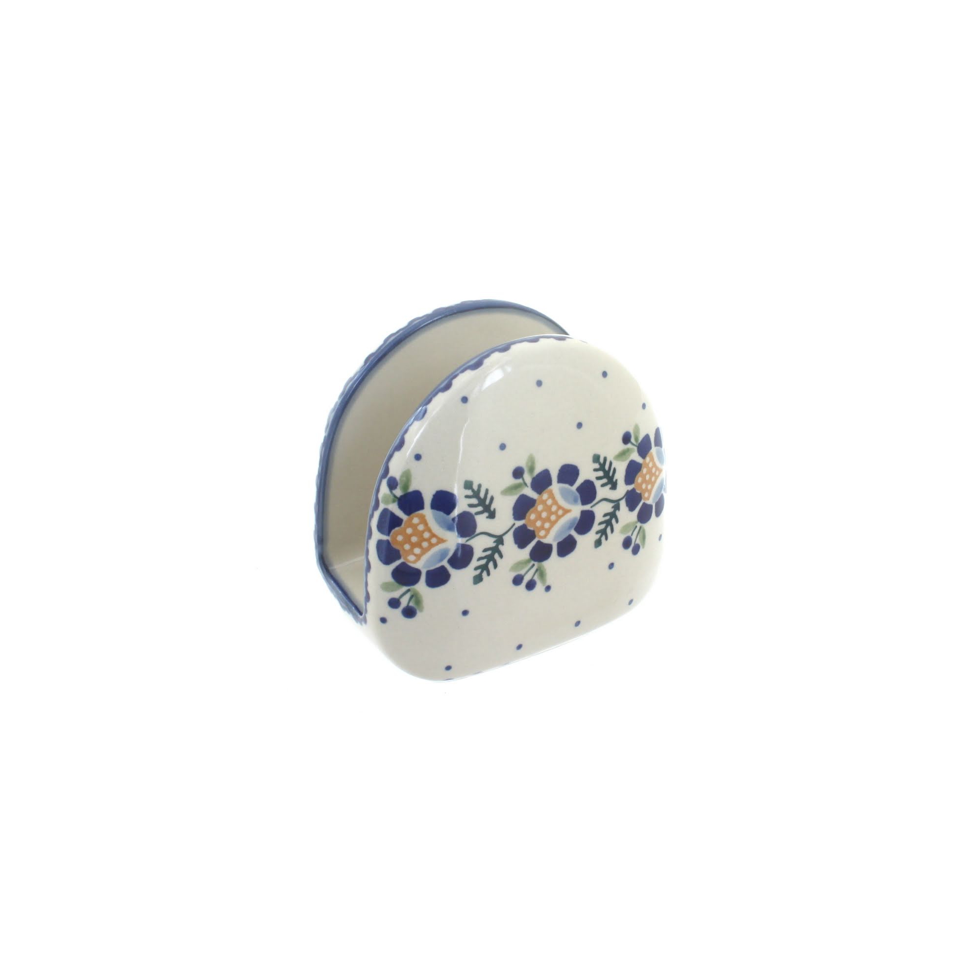 Blue Rose Polish Pottery Sunflower Napkin Holder