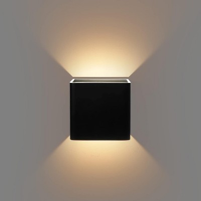 Runesay Black Modern LED Wall Sconce Lighting Fixtures Aluminum 10W Warm White 3000k Up and Down Indoor Lighting, Not Dimmable