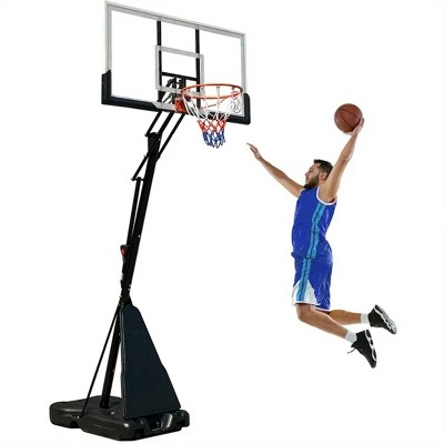 SKONYON 54" Portable Basketball Hoop System 7.5-10 FT Adjustable Outdoor System with Shatterproof Backboard