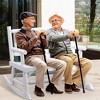 Outsunny 2-Person Wood Rocking Chair with Log Design, Heavy Duty Loveseat with Wide Curved Seats for Patio, Backyard, Garden - 3 of 4