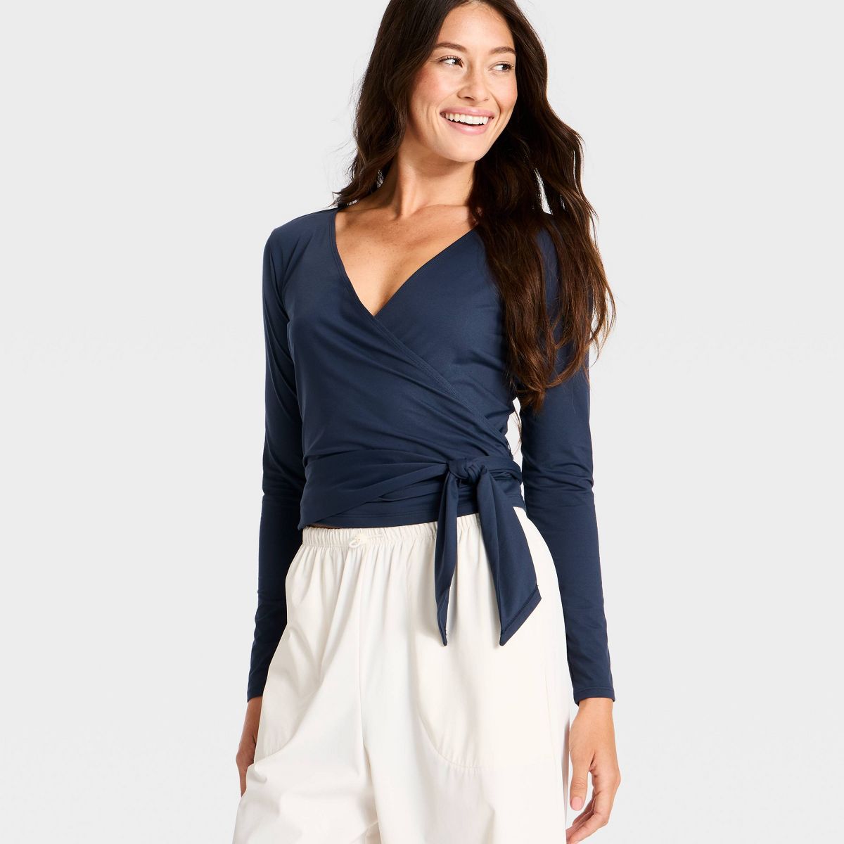 Women's Knit Long Sleeve Wrap Top - All In Motion™ - thumbnail 9