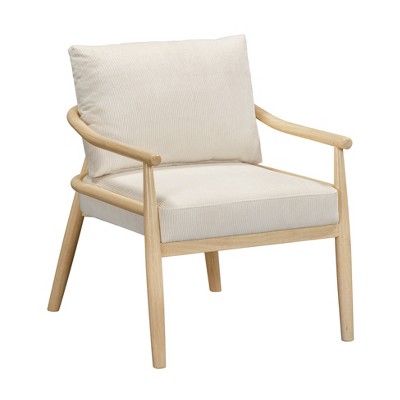 TOV Furniture Dixie Performance Corduroy Accent Chair in Cream