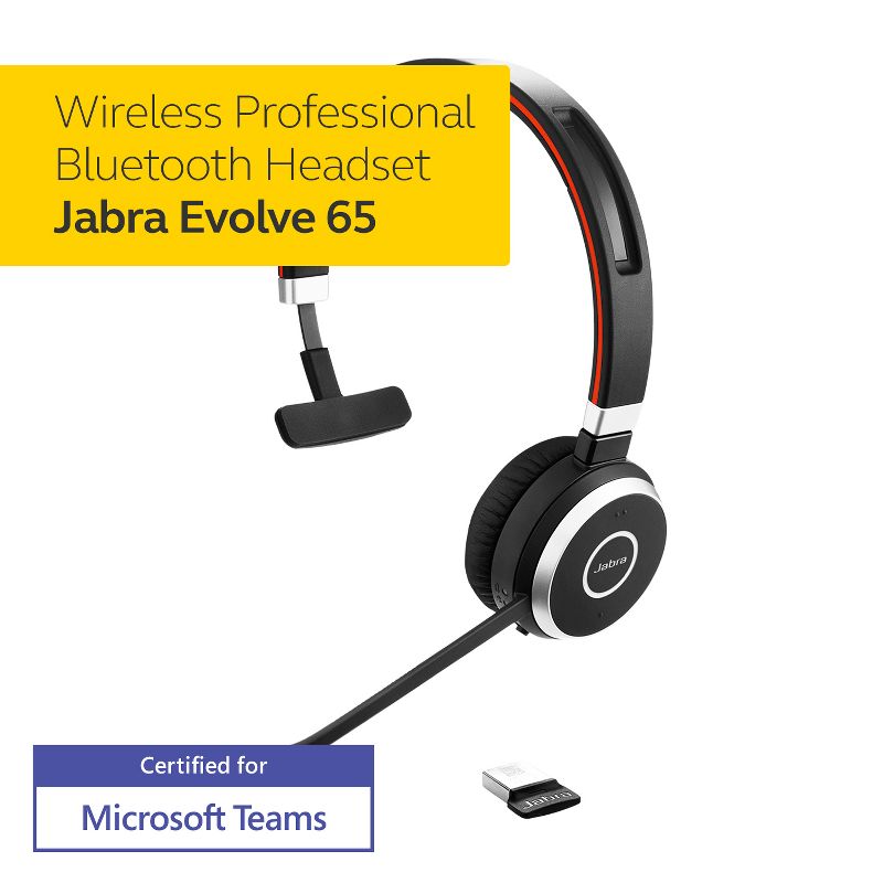 Jabra Evolve 65 MS Mono Wireless Headset / Music Headphones, 2 of 9