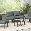 6 Piece Wicker Patio Sofa Set,Half-Moon Sectional Sofa with 2 Coffee Tables,Outdoor Patio Furniture Conversation Sets with Cushions-Coolbibila - 2 of 4