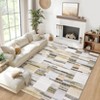 Washable Modern Geometric Patchwork Print Living Room Rugs, Soft Ultra Thin Non Slip Bedroom Carpet for Dining Room Home Office - 2 of 4