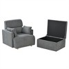 CLIHOME Oversized Chair With Storage Ottoman, Wide Accent Armchair Chair, Upholstered Mid-Century Reading Chair, Deep Seat Sofa Couch - 4 of 4