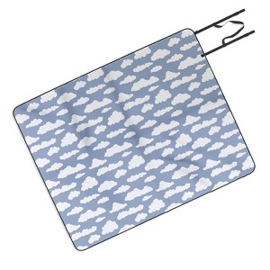 retrografika Sunny Summer Sky White Cartoon Picnic Blanket - Deny Designs - 1 of 3
