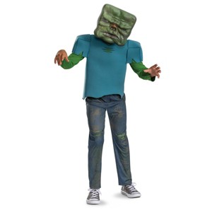 Mojang Synergies AB Kids' Minecraft Zombie Movie Glow in the Dark Unisex Deluxe Costume Jumpsuit - 1 of 4