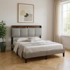 HomeRoots Gray Tufted Upholstered Queen Bed Frame With USB - 2 of 4