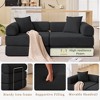 Modular Corduroy Sofa Bed for Apartment with Folding Mattress, Removable Armrests, and No Assembly Required - 2 of 4
