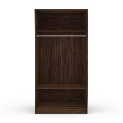 Denmark Dark Brown 71" Modern Wardrobe with Sliding Doors