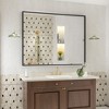Apmir H Rectangular High-Strength Tempered Glass and Aluminum Alloy Framed French Cleat Mounted Wall Decor Bathroom Vanity Mirror in Matte Black - 2 of 4