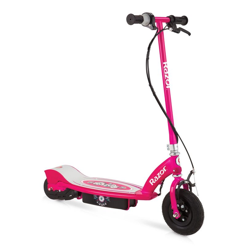 Razor Power Core E100 Electric Scooter with Hand Operated Front Brake and Adjustable Handlebar Height for Kids 8 Years or Older, Daisy Pink, 1 of 7
