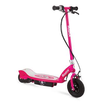Razor Power Core E100 Electric Scooter with Hand Operated Front Brake and Adjustable Handlebar Height for Kids 8 Years or Older, Daisy Pink