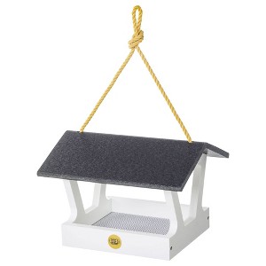 Bird Choice Modern Farmhouse Fly Thru Novelty Bird Feeder 7" Black & White - 1 of 4