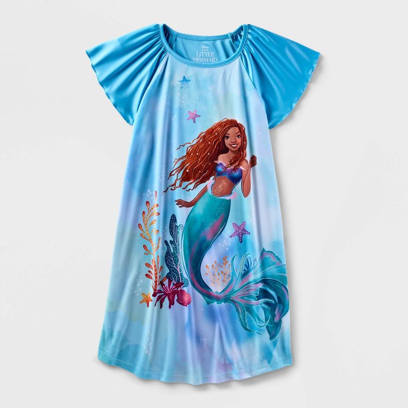 Girls&#39; Disney The Little Mermaid Ariel NightGown - Blue, 1 of 4