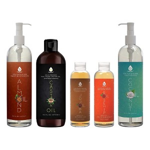 Pursonic Essential Oils & Skin Care Mega Bundle – 100% Pure Golden Jojoba Oil, Rosehip Oil, Sweet Almond Oil, Fractionated Coconut Oil, and Castor Oil - 1 of 4
