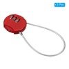 Unique Bargains Gym Toolbox Gate Case Small 3 Digit Padlock with Wire Rope - 3 of 4