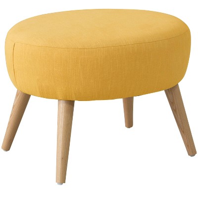  Oval Ottoman Linen French Yellow - Skyline Furniture 