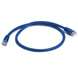 Monoprice Cat6 Ethernet Patch Cable - 2 Feet - Blue | Network Internet Cord - RJ45, Stranded, 550Mhz, UTP, Pure Bare Copper Wire, 24AWG - 1 of 4