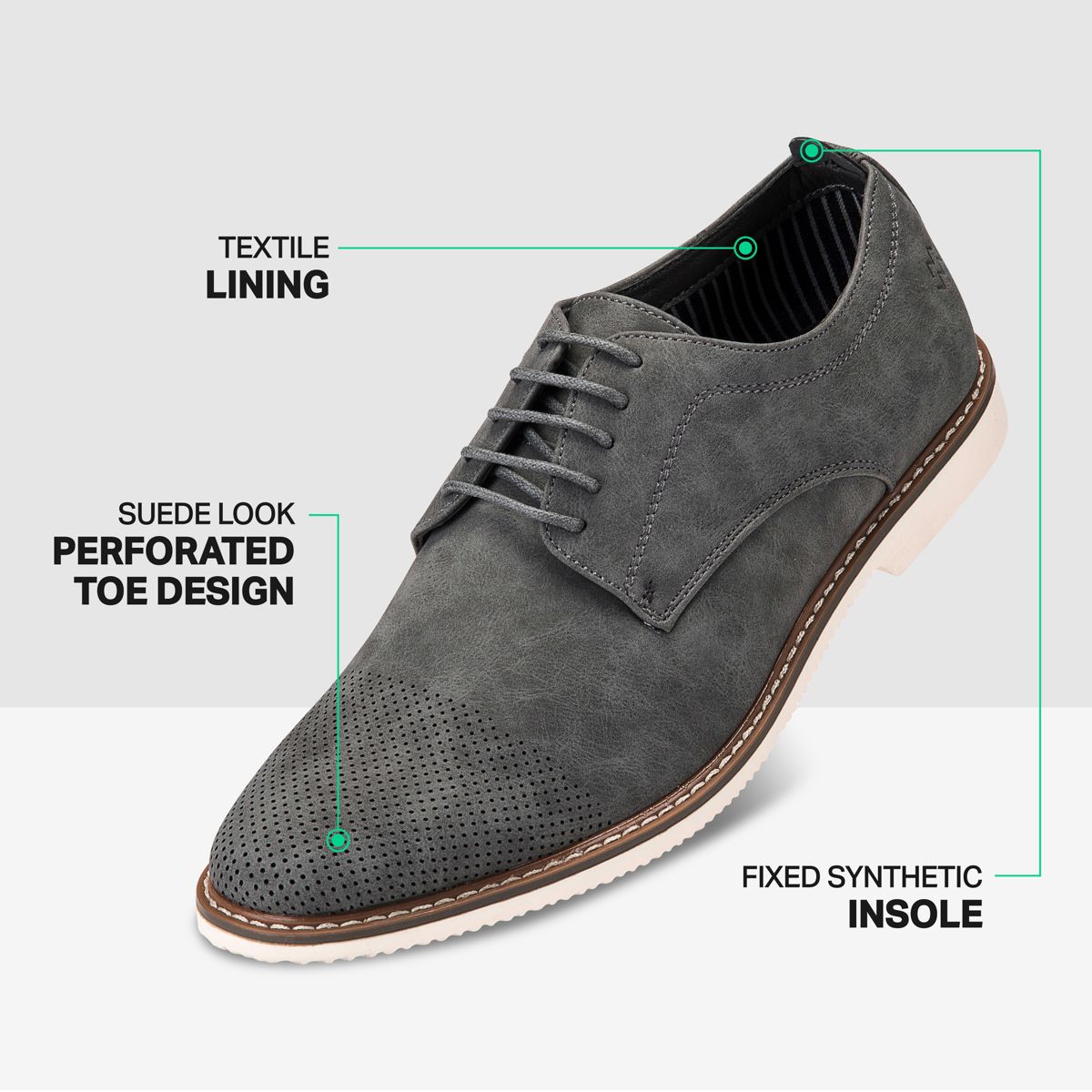 Mio Marino - Men's Oxford Casual Suede Shoes - thumbnail 4