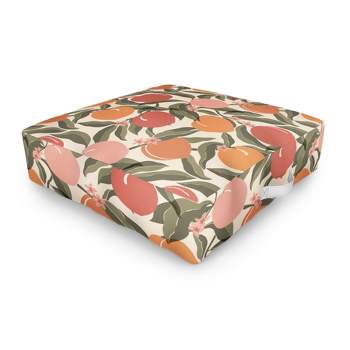 Cuss Yeah Designs Abstract Peaches Outdoor Floor Cushion - Deny Designs