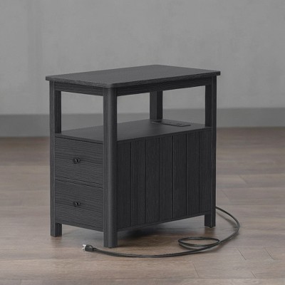 End Table with Drawers for Living Room Living Room Side Table with Drawers Narrow Coffee Table with Charging Station