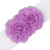 INSPIRE CHIC Women's Large Chiffon Rose Double-Flower Elastic Stretch Wide Corset Waist Belt 1 Pc - 2 of 4