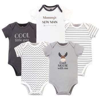 Hudson Baby Cotton Bodysuits 5pk, Dont Moose With Me