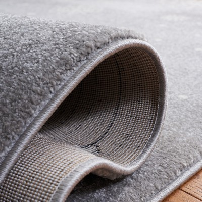 Light Gray and Black Synthetic Penguin Runner Rug for Kids