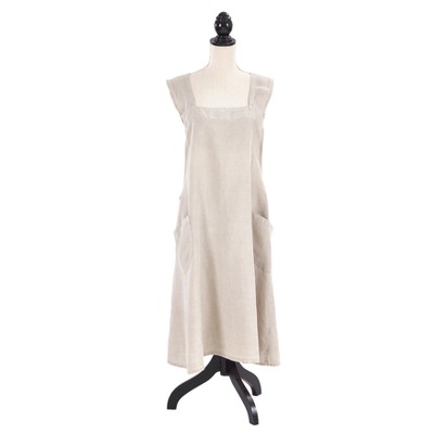 Saro Lifestyle Solid Criss Cross Back Linen Apron