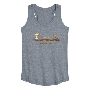 Women's - Peanuts - Beagle Scouts Graphic Racerback Tank - 1 of 4