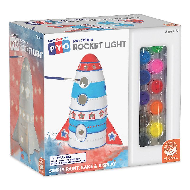 MindWare Paint Your Own Porcelain Light: Rocket - Creative Activities - 6 Pieces, 1 of 5