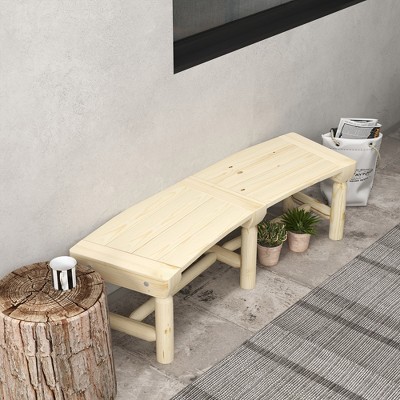 VYNXARIA Outsunny Semicircular Wooden Garden Bench - Stylish Wrap-Around Seating for Outdoors