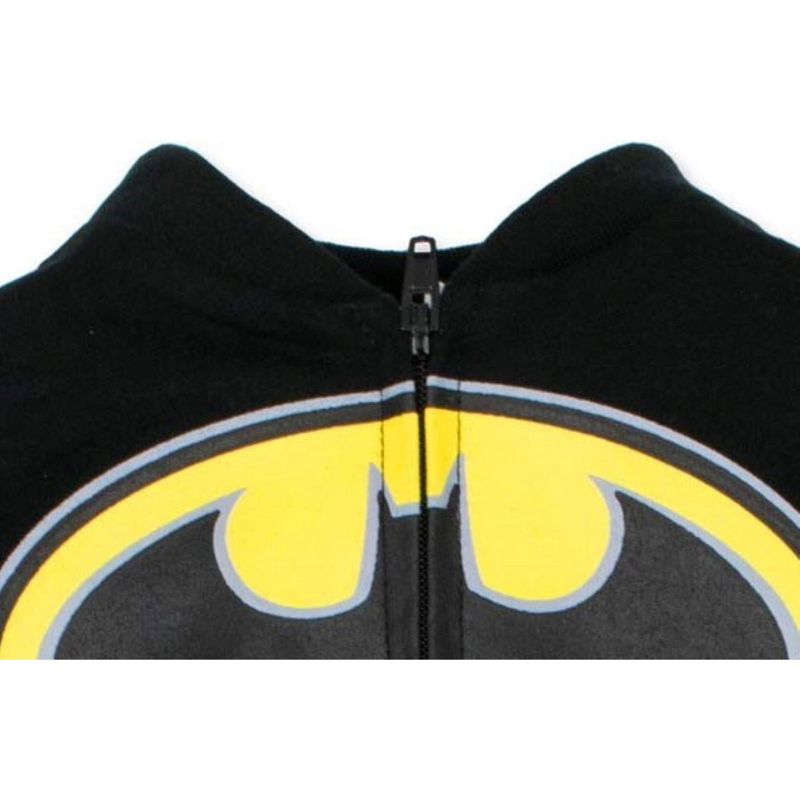 DC Comics Justice League Batman Zip Up Cosplay Costume Coverall and Cape Little Kid , 4 of 9