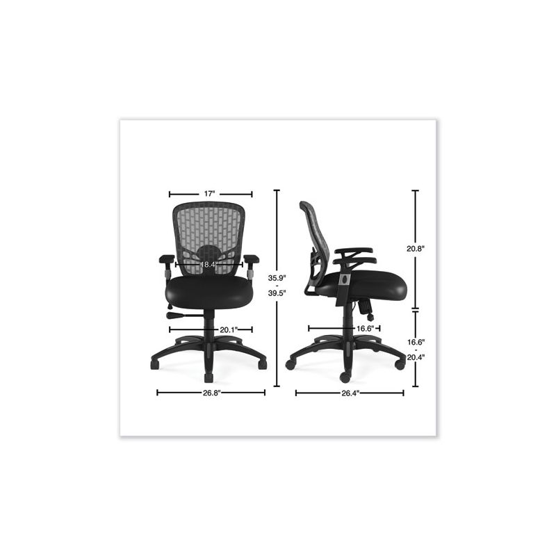 Alera Alera Linhope Chair, Supports Up to 275 lb, Black Seat/Back, Black Base, 4 of 8