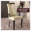 LeisureMod Dining Chair with Leather/Velvet Seat and Wicker Backrest in Black Stainless Steel Urbane Collection - 4 of 4