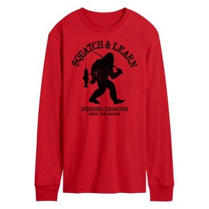 Men's - Instant Message - Squatch And Learn Long Sleeve Graphic T-Shirt - 1 of 4