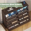 Dresser for Bedroom with 8 Drawers, 55 Inch Tall Wood Bedroom Dresser, Large Modern Dressers & Chest of Drawers for Bedrooms, Living Room, Entryway - 3 of 4