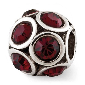 Black Bow Jewelry Sterling Silver with Crystals June Raspberry Bubble Bead Charm - 1 of 3