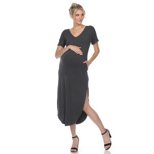 Maternity V-neck Maxi Dress - 1 of 4