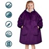 PAVILIA Wearable Blanket Sweatshirt for Kids Boy Girl, Warm Cozy Oversized Giant Hoodie, Fleece Faux Shearling Two Pocket - 4 of 4