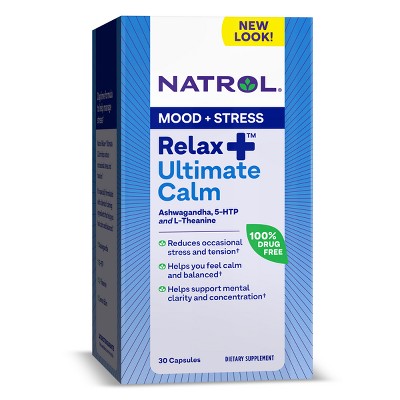 Natrol Relax+ Ultimate Calm Mood & Stress Capsules - 30ct