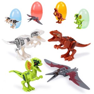 4-Pack Dinosaur Building Block Toys in Plastic Eggs, Surprise Toys for Kids, Party Favors, STEM Toys, Birthday Gifts. - 1 of 4
