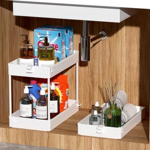 Hachikiko 3 Tier Rolling Storage Cart with Side Hoops, Mobile Organizer for Laundry Room, Bathroom, Kitchen, Office | Space - 1 of 4