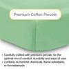 BreathableBaby Cotton Percale Fitted Sheet, For 52" x 28" Crib & Toddler Bed Mattress, Green (2-Pack) - 2 of 4