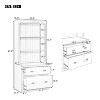 83.4-inch tall bookcase with LED lighting, equipped with 2 drawers and 3 open shelves, white. - 3 of 4