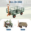 Heavy Duty Steel Garden Cart, Garden Wagon Cart On Wheels, Yard Utility Wagon Carts  w/Adjustable Handle & Removable Sides(Convert to Flatbed) - 4 of 4